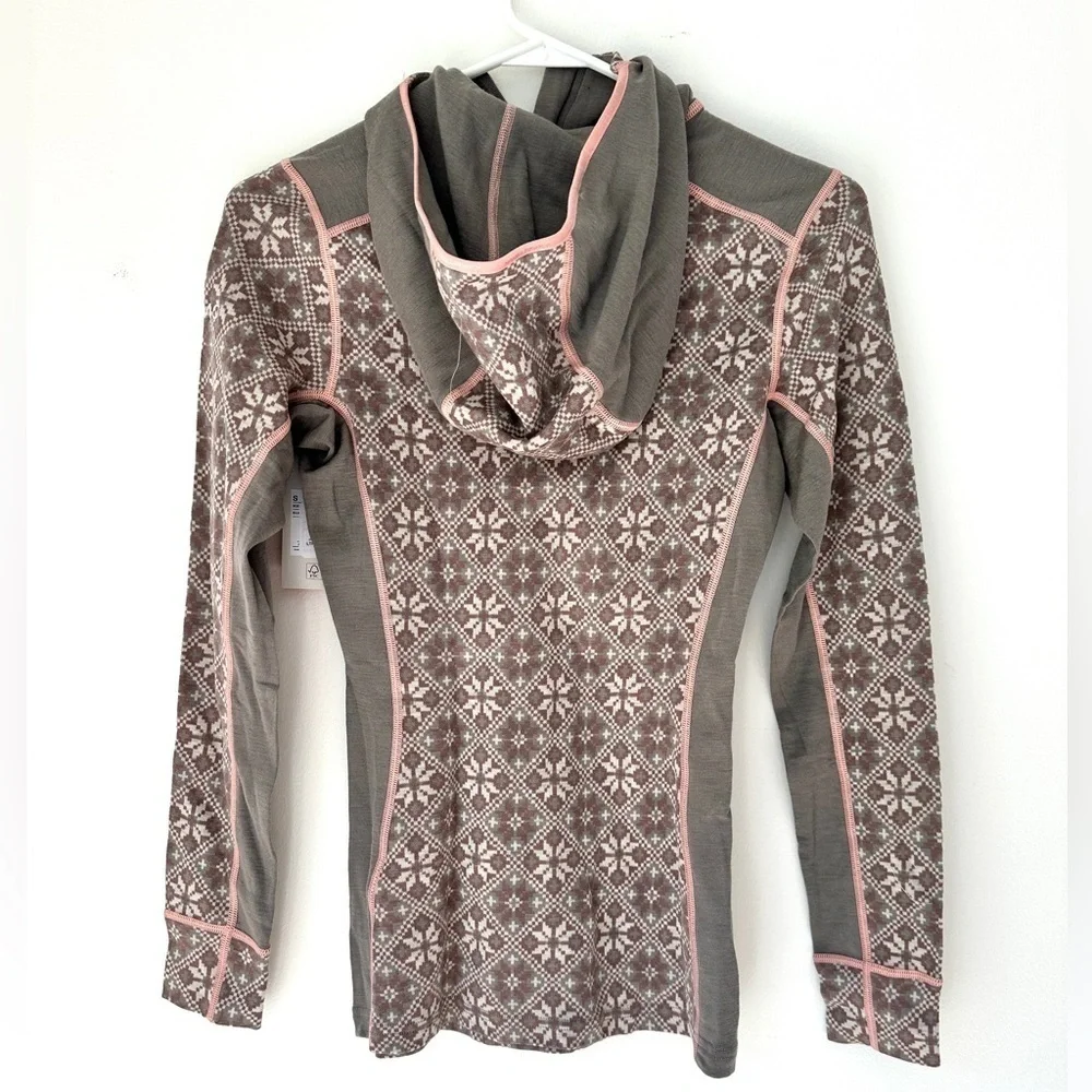 Kari Traa Rose Half Zip Baselayer Hoodie - 100% Merino Wool - Picture 4 of 6